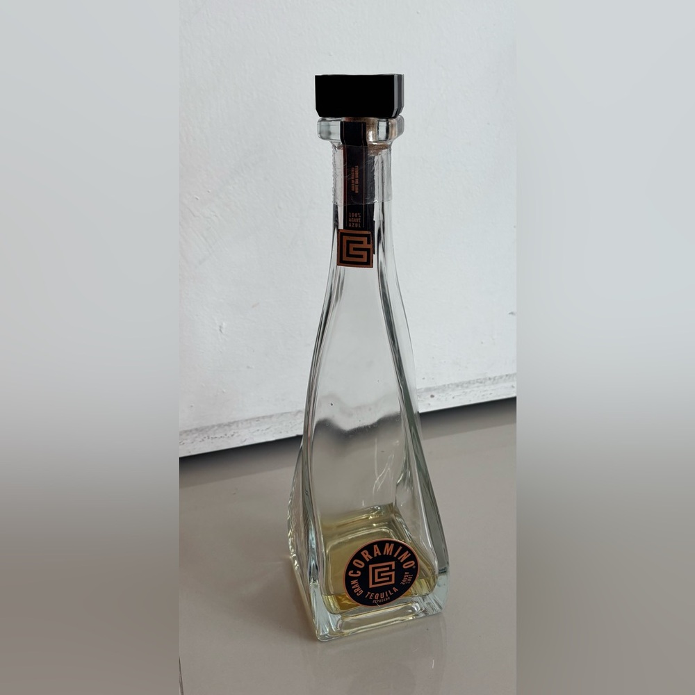 Gran CORAMINO Empty Tequila Bottle with Gold Logo Accent 750ml